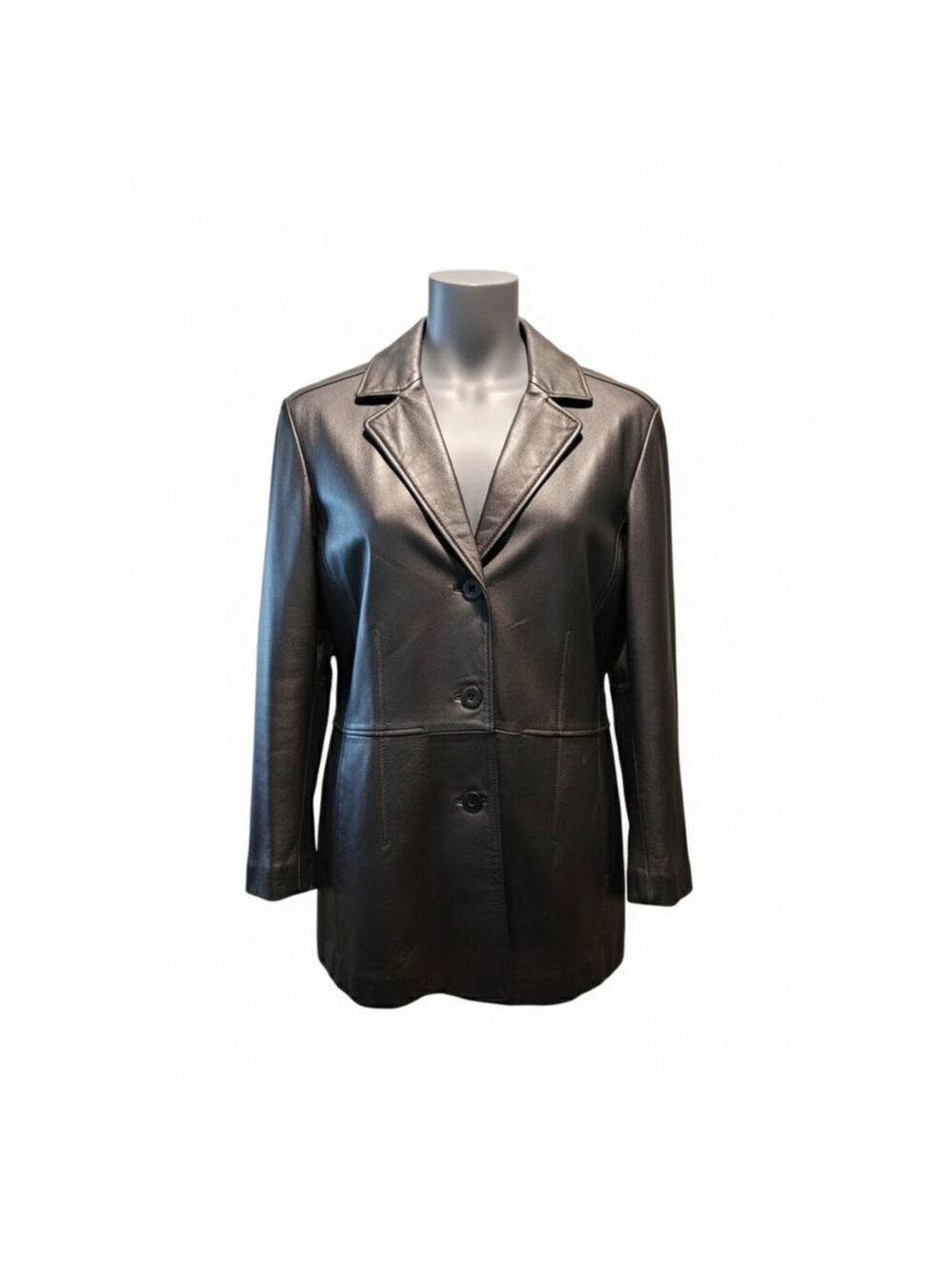 Worthington Black Genuine Lambskin Leather Jacket Plus XL